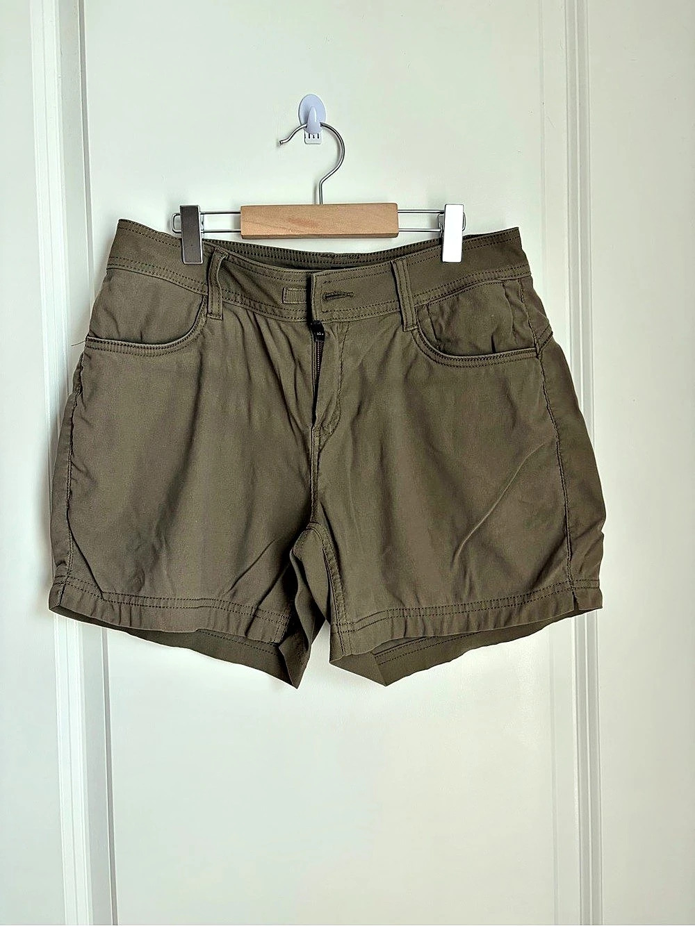 prAna Stretch Zion Halle Short Cargo Shorts Green Waist 4/05